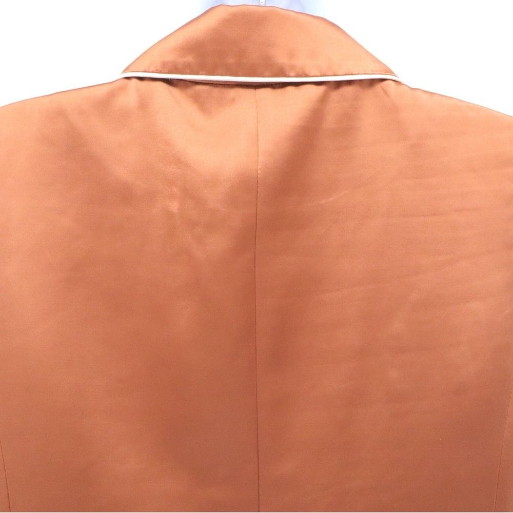 Jason Wu Copper Satin Double Breasted Sleeveless Vest Blazer Tailored M - Picture 6 of 10